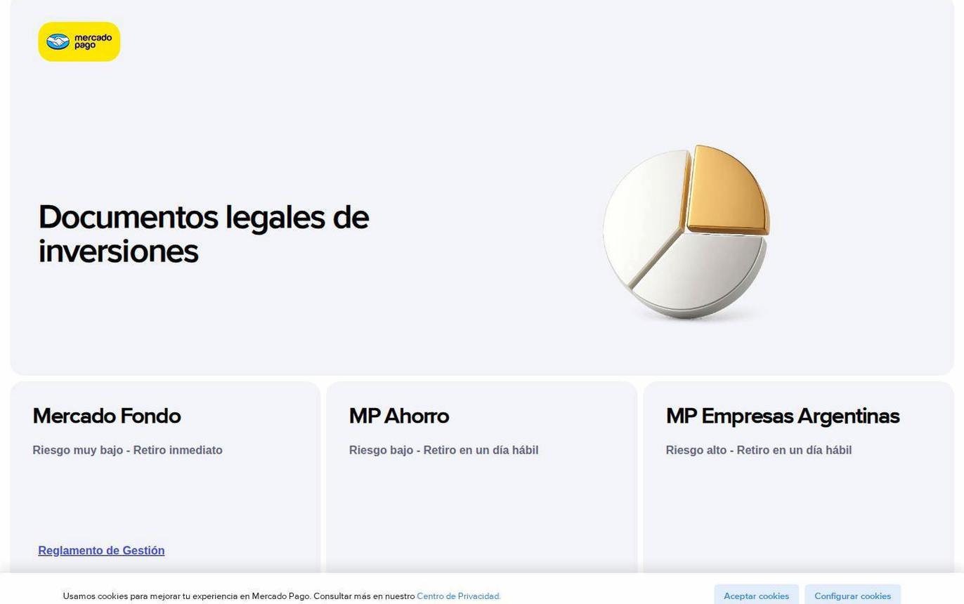 Screenshot of the Mercado Pago Inversiones website